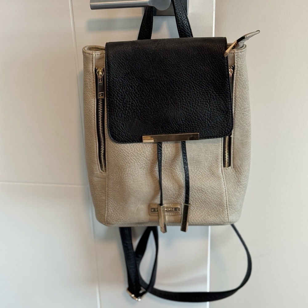 Pixie Mood Vegan Leather Black and Cream Backpack